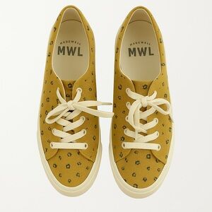 Madewell Mustard Floral Lace-Up Sneakers